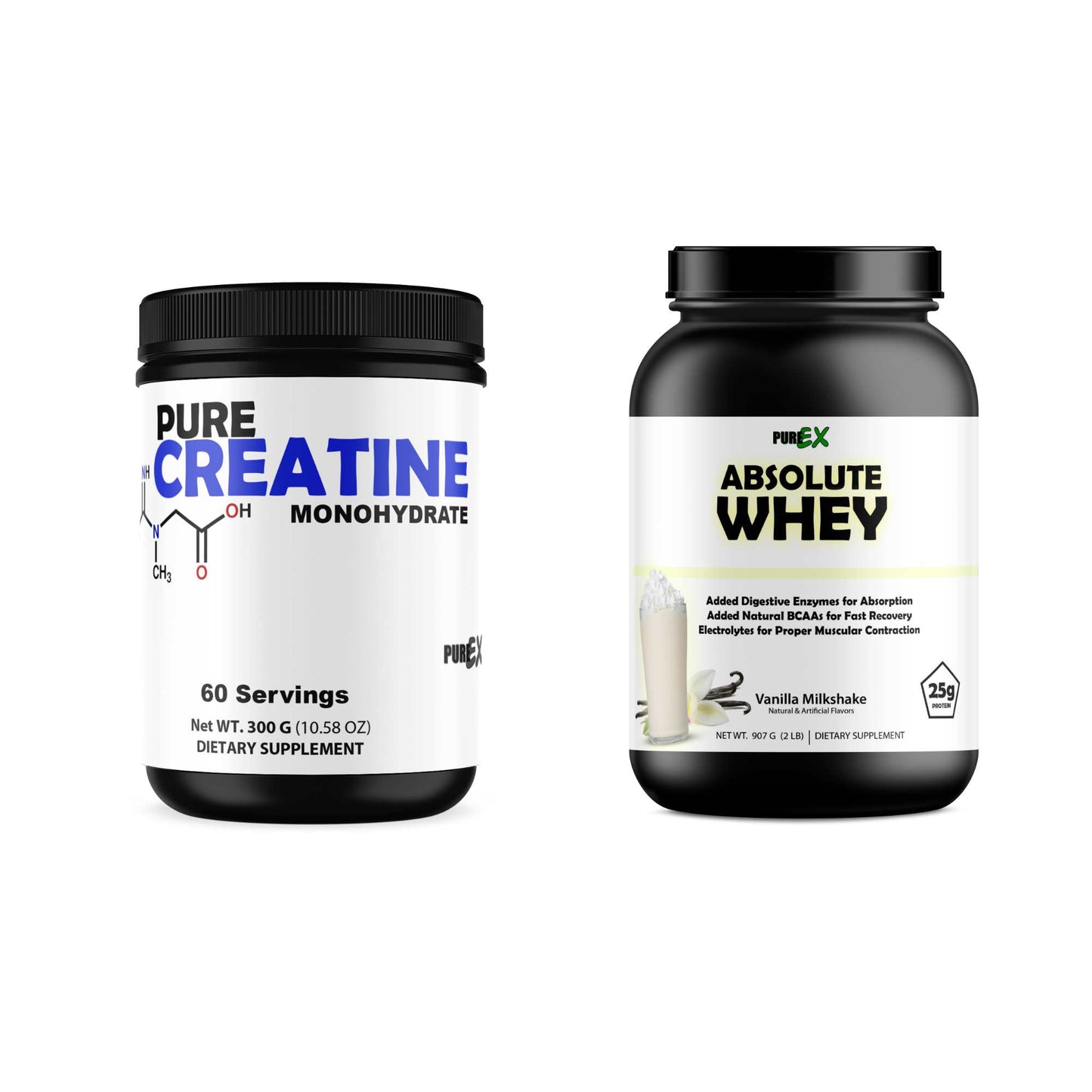 Pack de Proteína Whey y Creatina Monohidrato - Suplementos Deportivos para Masa Muscular y Rendimiento