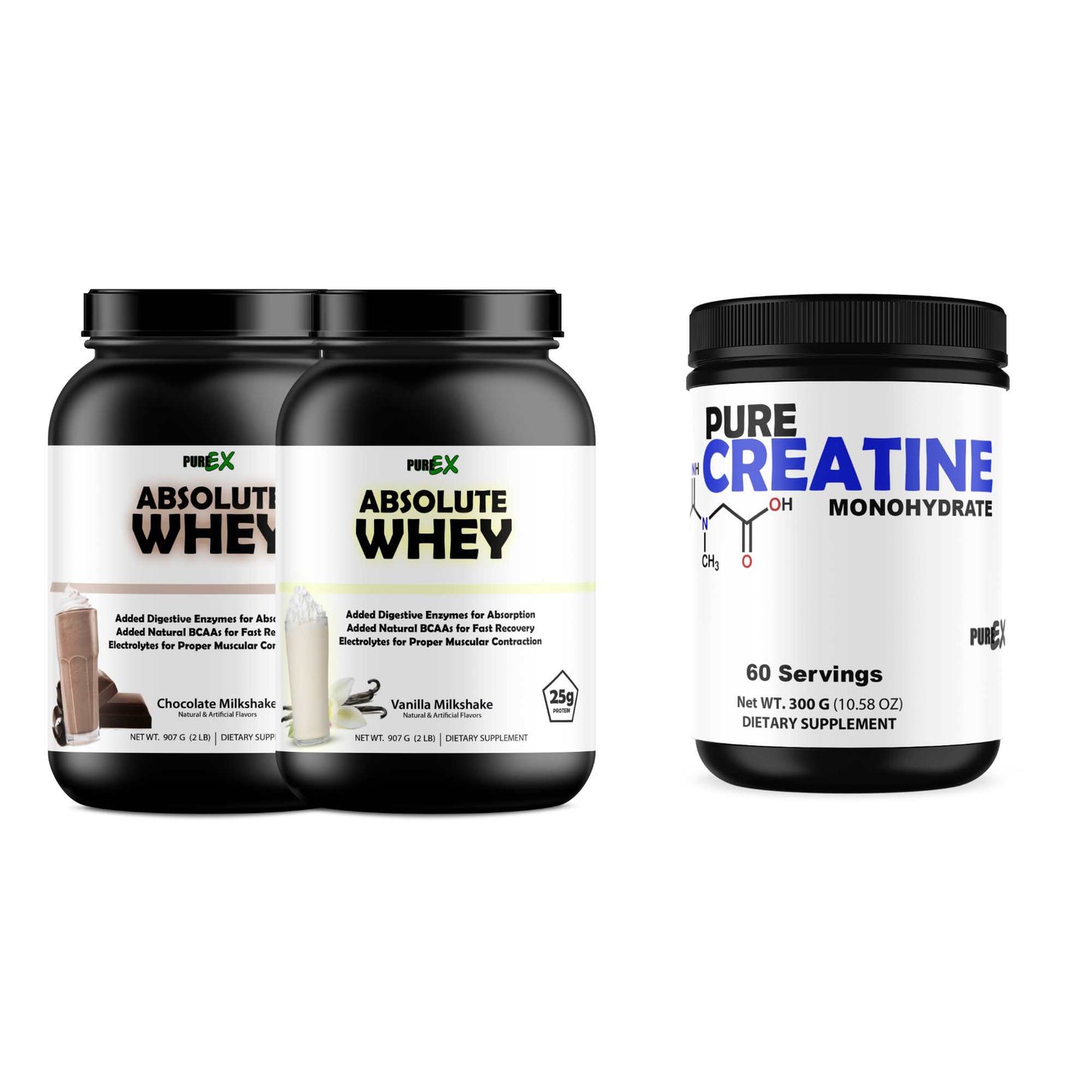 Pack de Proteína Whey y Creatina Monohidrato - Suplementos Deportivos para Masa Muscular y Rendimiento